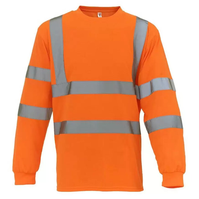 Yoko Uniseks hi-vis t-shirt met lange mouwen voor volwassenen UTLT6291_hivisorange large