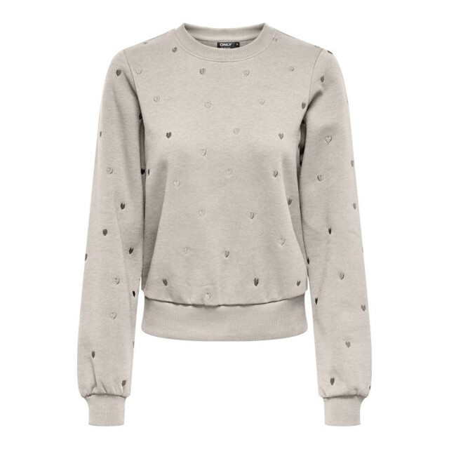 Only Onlatika l/s o-neck glitter emb. box swt pumice st 15355802-189959004 large