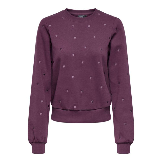 Only Onlatika l/s o-neck glitter emb. box swt mauve win 15355802-294415002 large