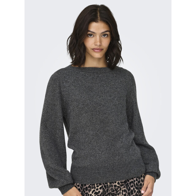 Jacqueline de Yong rue glitter l/s boat pullove knt 15330648 dark grey melange 06712.970.0021 large