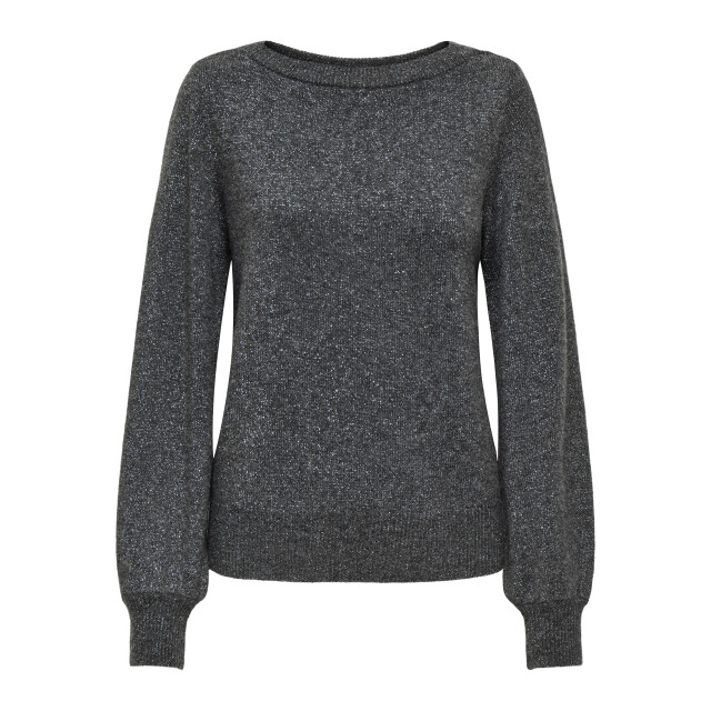Jacqueline de Yong rue glitter l/s boat pullove knt 15330648 dark grey melange 06712.970.0021 large