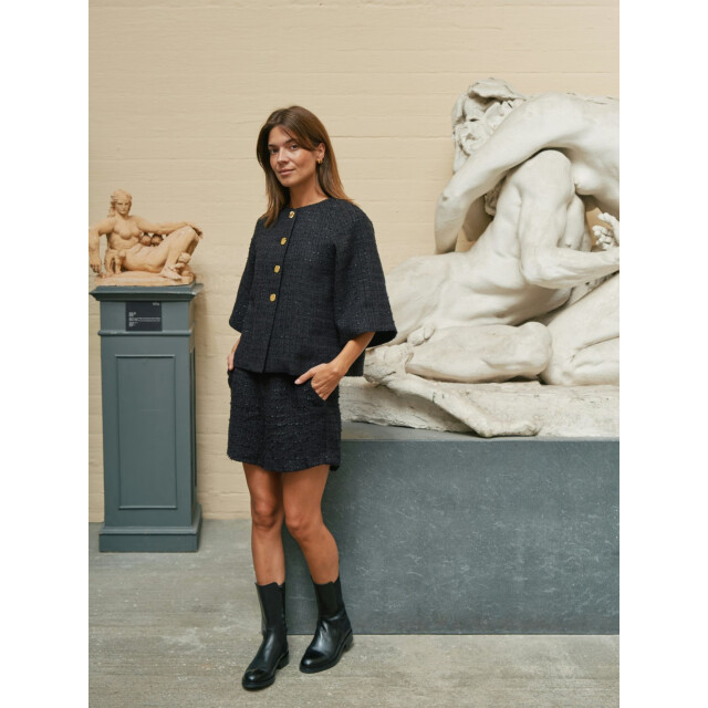 Neo Noir rosella boucle mini jacket 166488 100 black 06111.990.0022 large