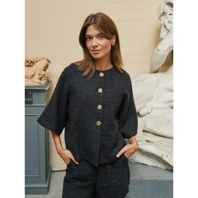 Neo Noir rosella boucle mini jacket 166488 100 black 06111.990.0022 large