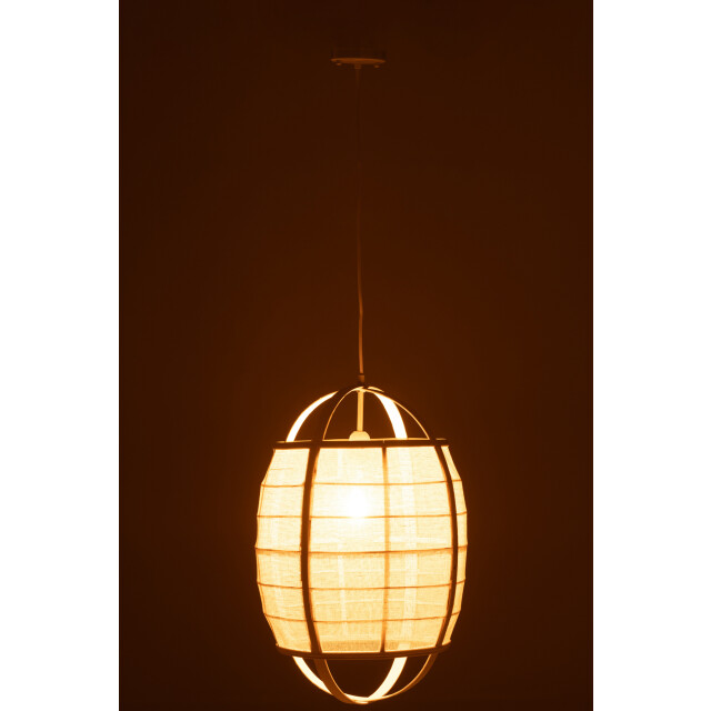 J-Line Hanging lamp ion linen/bamboo white small 46378 large