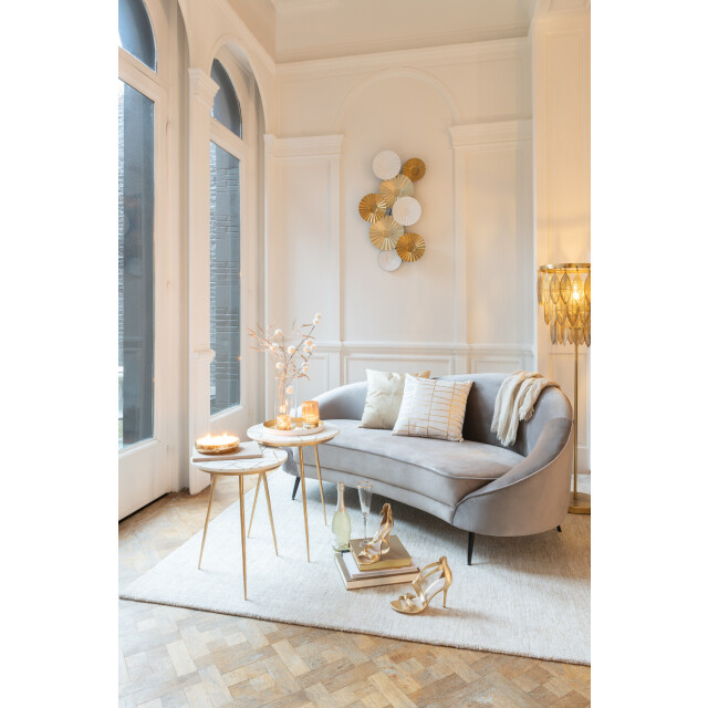 J-Line Set of two sidetable marble/iron gold/white 18449 large