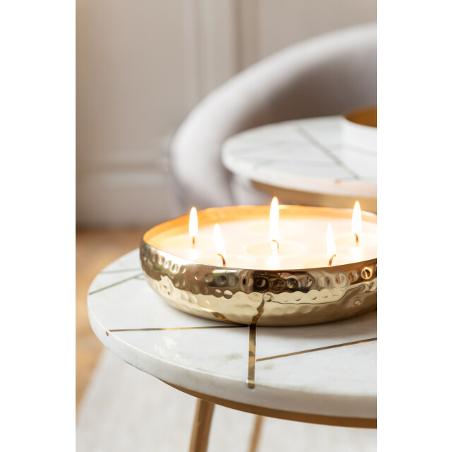 J-Line Set of two sidetable marble/iron gold/white 18449 large