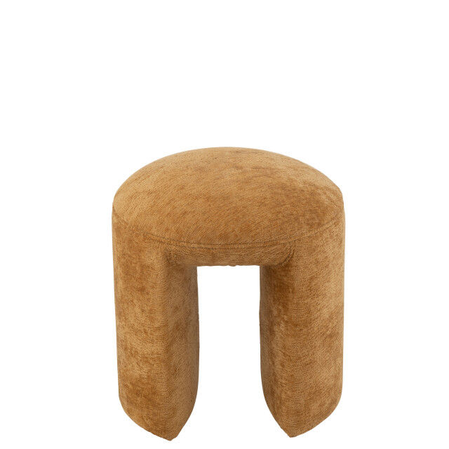 J-Line Stool round textile ochre 49454 large