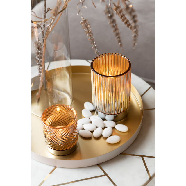 J-Line Set of two sidetable marble/iron gold/white 18449 large