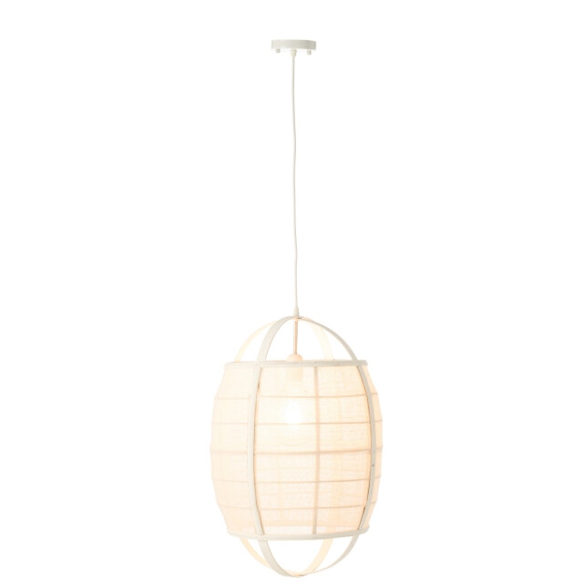 J-Line Hanging lamp ion linen/bamboo white small 46378 large