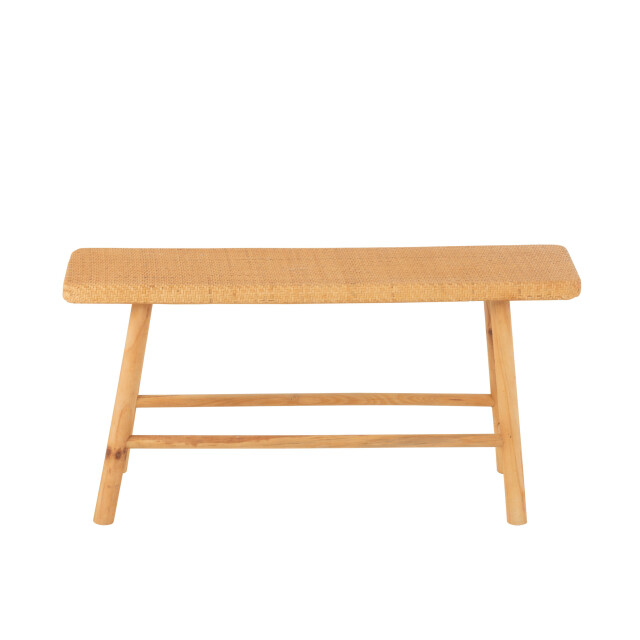 J-Line Bench rectangular cane/fir wood natural 50757 large