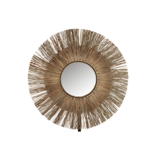 J-Line Mirror mendi round grass natural large 20911 large