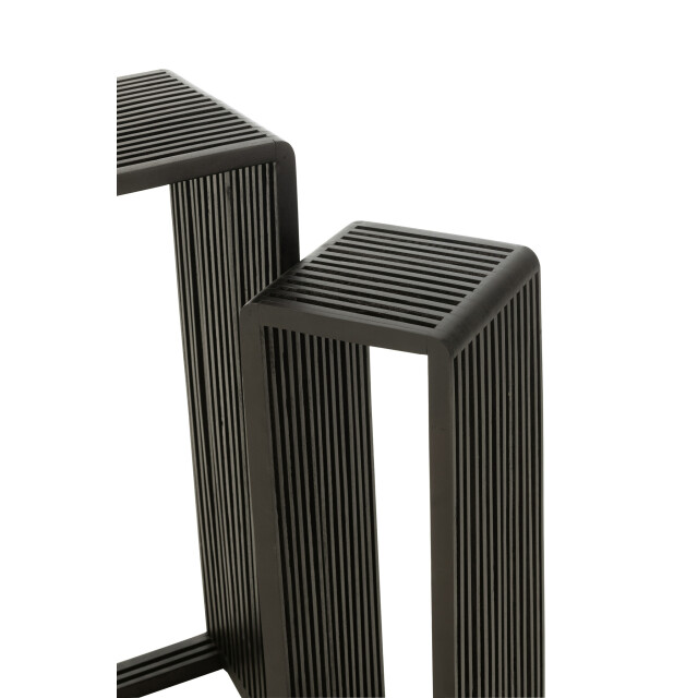 J-Line Set of 2 side tables cubic recycle teak black 40789 large