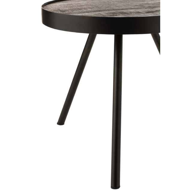 J-Line Side table fien high mango wood iron dark brown black 5631 large