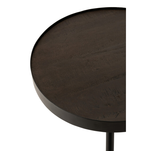 J-Line Side table fien high mango wood iron dark brown black 5631 large