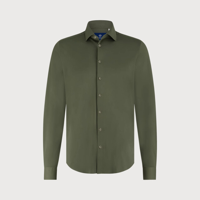 Blue Industry Het uni stretch overhemd | 6004.52-ARMY large