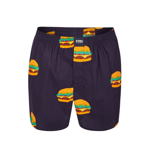 Happy Shorts X heren wijde boxershort met binnenbroek pizza/gummibeer/hamburger print 3-pack HS-X-Multi-3er-D19 large