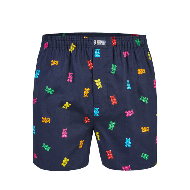 Happy Shorts X heren wijde boxershort met binnenbroek pizza/gummibeer/hamburger print 3-pack HS-X-Multi-3er-D19 large