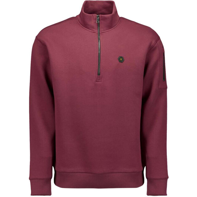 No Excess Sweater half zip brushed dark wine 29130851-164 large