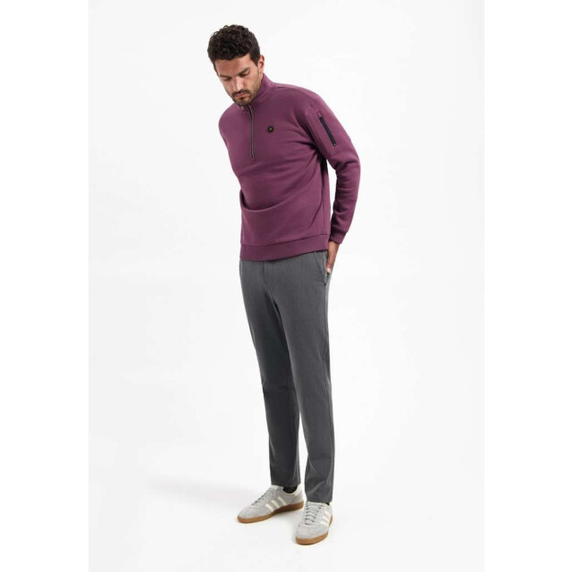 No Excess Sweater half zip brushed dark wine 29130851-164 large