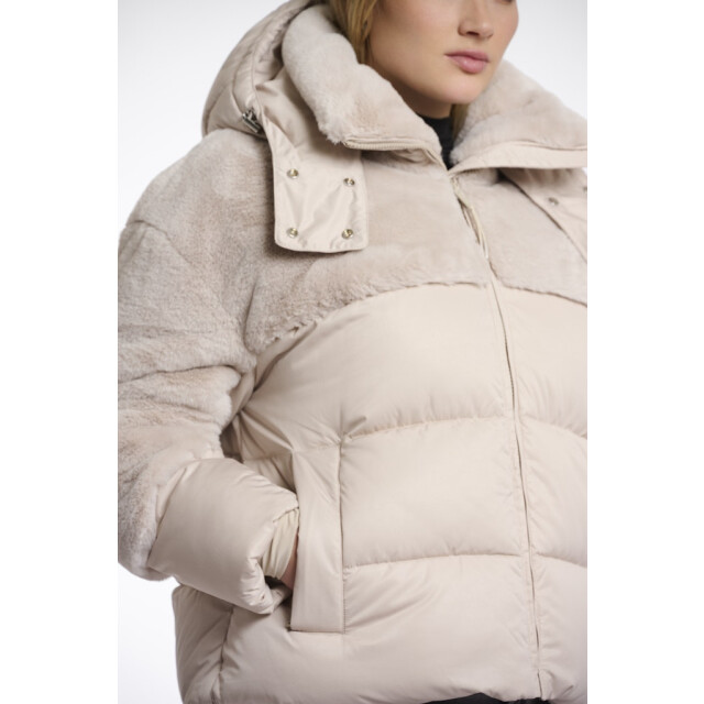 Rino & Pelle padded jacket with faux fur details shana.7002512 birch 06111.829.0063 large