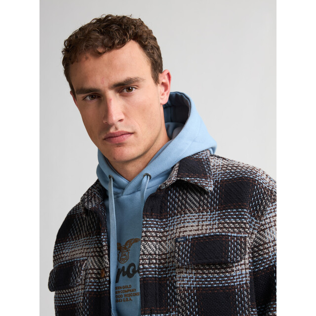 Petrol Industries men shirt long sleeve check m-3050-sil405 9038 light grey melee 05631.910.0014 large