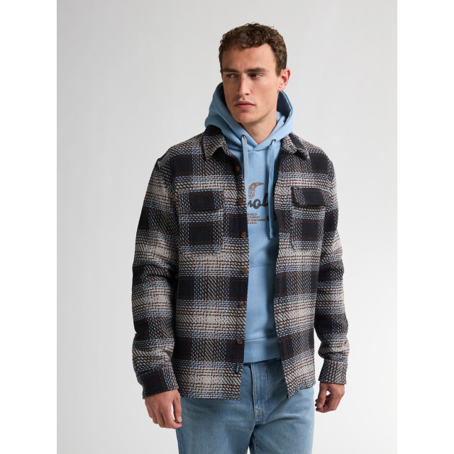 Petrol Industries men shirt long sleeve check m-3050-sil405 9038 light grey melee 05631.910.0014 large