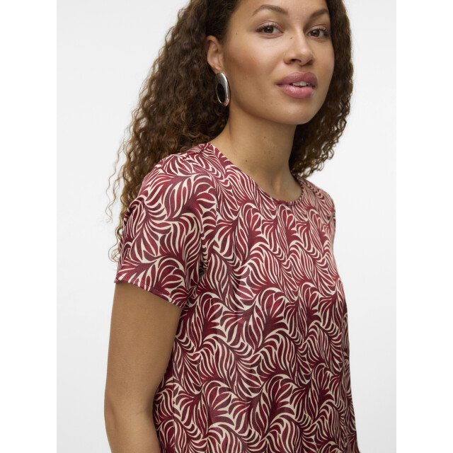 Vero Moda vmvina ss o-neck top wvn ga 10336804 birch/syrah graphic 06613.198.0027 large