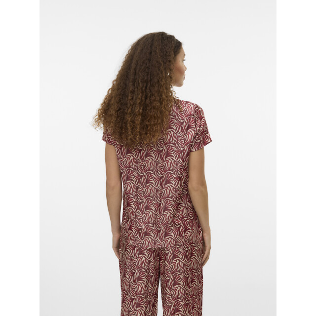 Vero Moda vmvina ss o-neck top wvn ga 10336804 birch/syrah graphic 06613.198.0027 large