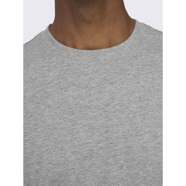 Only & Sons onsfred life rlx ss tee noos 22022532 light grey melange 05011.910.0013 large