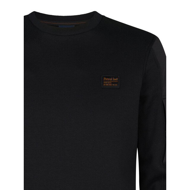 Petrol Industries men sweater round neck m-3050-swr322 9111 deep black 05735.990.0019 large