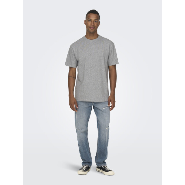 Only & Sons onsfred life rlx ss tee noos 22022532 light grey melange 05011.910.0013 large