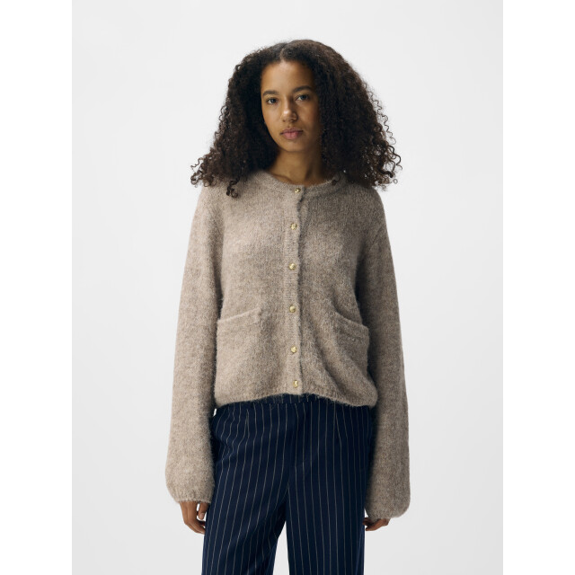 Object objsaggia re l/s knit cardigan noos 23046886 humus 06741.820.0110 large