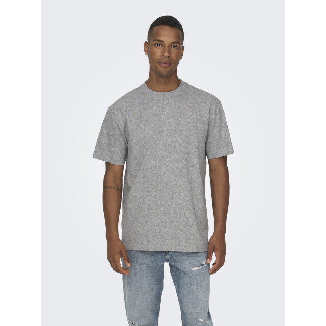 Only & Sons onsfred life rlx ss tee noos 22022532 light grey melange 05011.910.0013 large