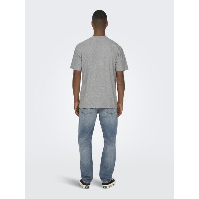 Only & Sons onsfred life rlx ss tee noos 22022532 light grey melange 05011.910.0013 large