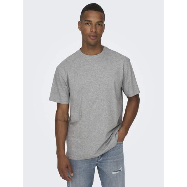 Only & Sons onsfred life rlx ss tee noos 22022532 light grey melange 05011.910.0013 large