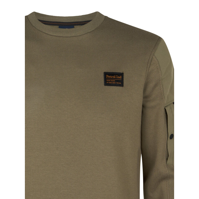 Petrol Industries Heren trui- m-3050-swr322 6174 mossy stone Petrol Sweater M 3050 SWR322 6174MossyStone large