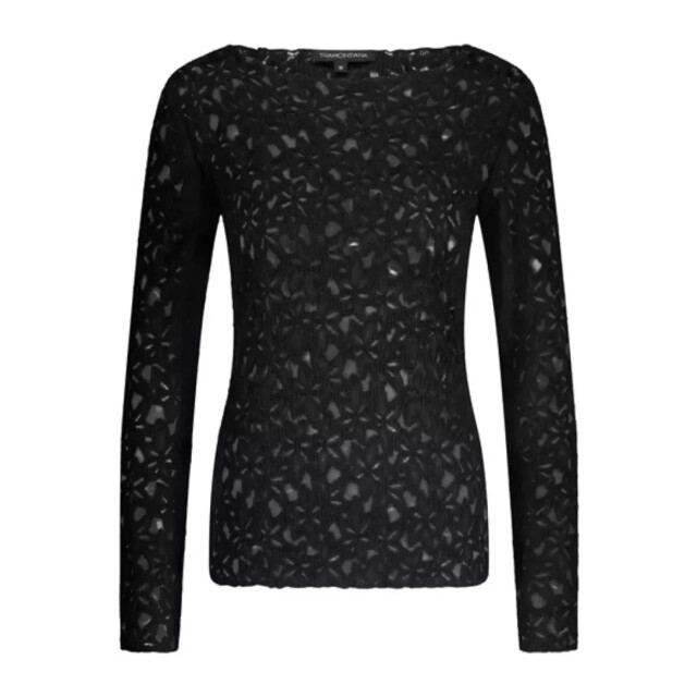 Tramontana brushed stretch lace top c42-17-401 009000 black 06010.990.0065 large
