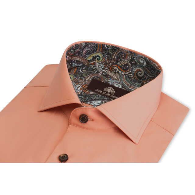 Circle of Gentlemen Mick effen overhemd met contrastdetails 100% co 242-20035-300- large