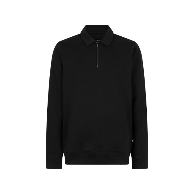 PRESLY & SUN Ps-dex sweater zip met polokraag in black sweater Black/PS-DEX Sweater Zip large