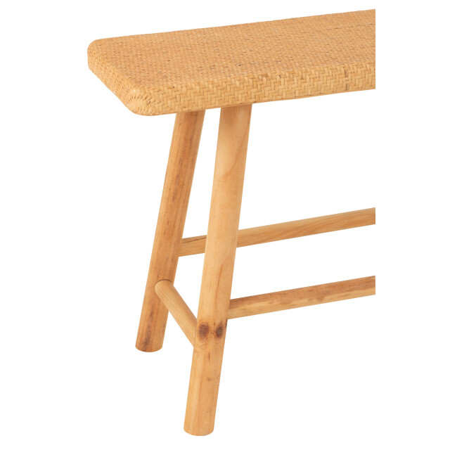 J-Line Bench rectangular cane/fir wood natural 50757 large