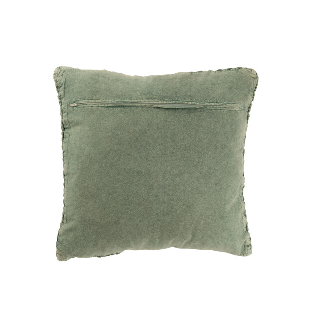 J-Line Cushion knitted+braid cotton washed green 47155 large