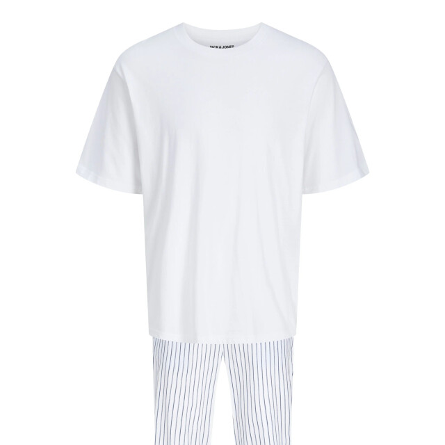 Jack & Jones Heren pyjama set lange pyjamabroek jacflorence gestreept 12282813-Bright White large