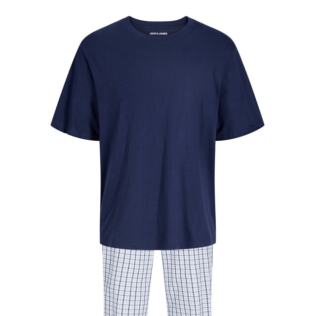Jack & Jones Heren pyjama set lange pyjamabroek jacflorence blauw/wit geblokt 12282813-Ocean Cavern large