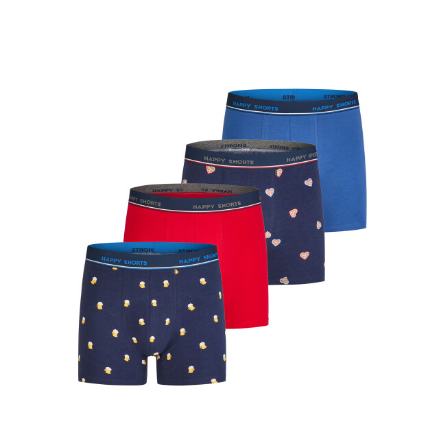 Happy Shorts Heren boxershorts oktoberfest bier/gingerbread 4-pack HS-J-1083+1085 large Happy Shorts Heren boxershorts oktoberfest bier/gingerbread 4-pack HS-J-1083+1085 large