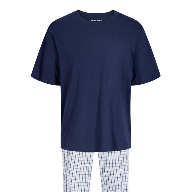 Jack & Jones Heren pyjama set lange pyjamabroek jacflorence blauw/wit geblokt 12282813-Ocean Cavern large