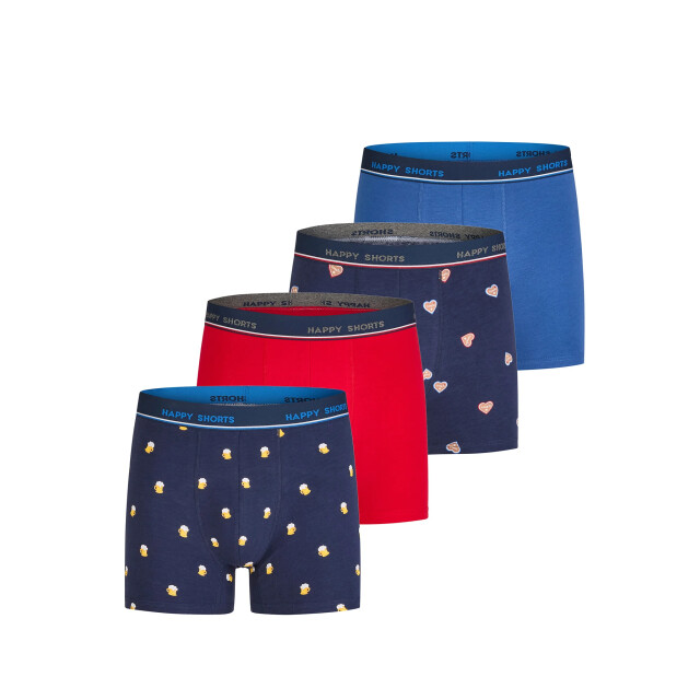 Happy Shorts Heren boxershorts oktoberfest bier/gingerbread 4-pack HS-J-1083+1085 large Happy Shorts Heren boxershorts oktoberfest bier/gingerbread 4-pack HS-J-1083+1085 large