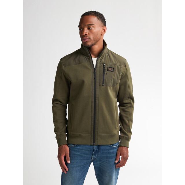 Petrol Industries men sweater collar zip m-3050-swc323 6088 army green 05791.340.0011 large