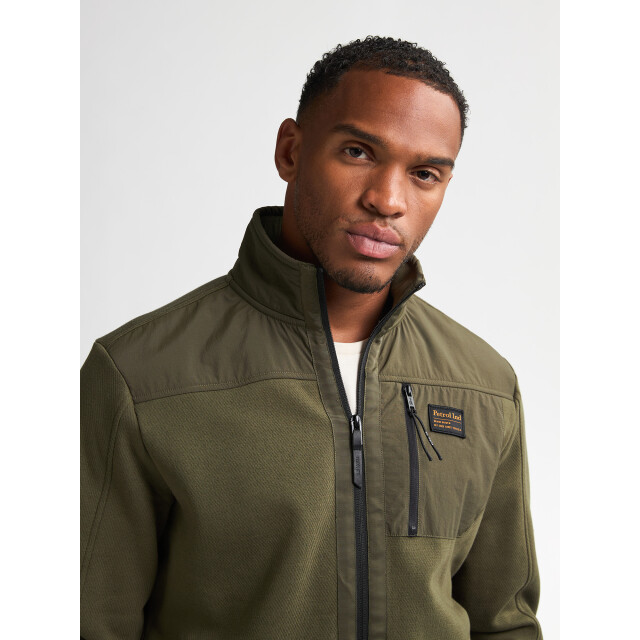 Petrol Industries men sweater collar zip m-3050-swc323 6088 army green 05791.340.0011 large