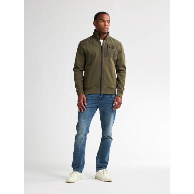Petrol Industries men sweater collar zip m-3050-swc323 6088 army green 05791.340.0011 large