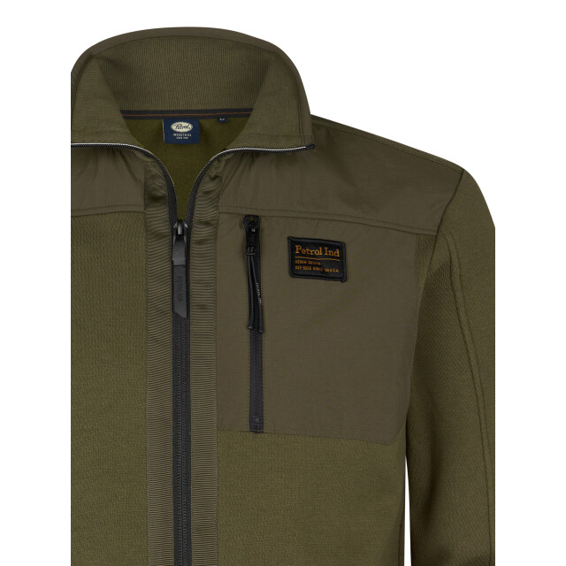 Petrol Industries men sweater collar zip m-3050-swc323 6088 army green 05791.340.0011 large